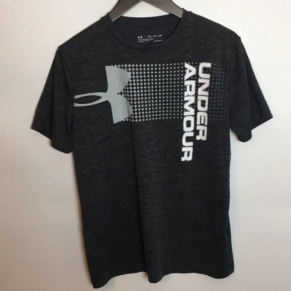 Under Armour HeatGear Loose-Fit Black and Gray T-Shirt Youth XL